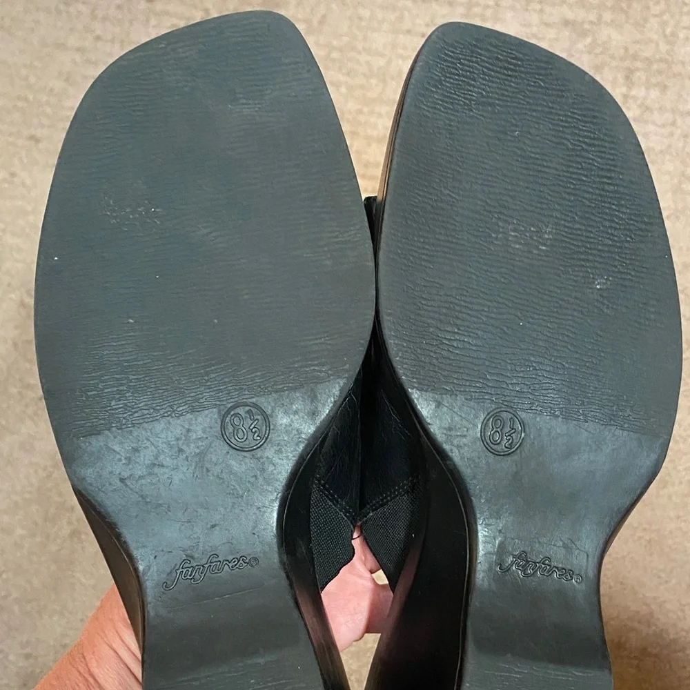 Women's Black Size 8.5 Mules w/ Wedge Heel Summer Neutral Academia Spring